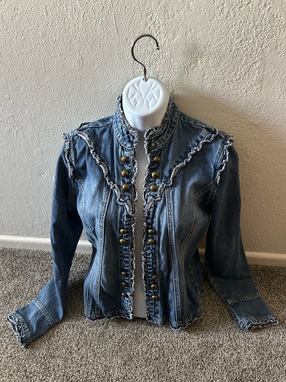 STAR*Jeans Blue Denim Military-Button Jean Jacket
